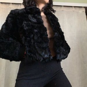 Vintage black fur coat